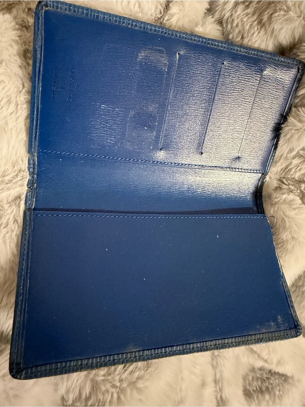 Louis Vuitton Blue Textured Long Wallet